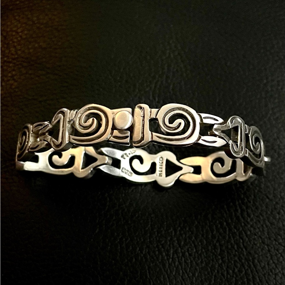 .925 Sterling Silver UNISEX Custom made one of a kind Mexican Aztec bracelet